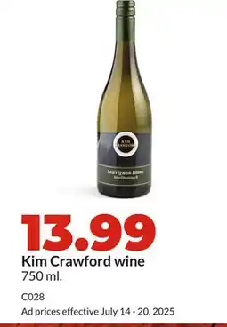 Hy-Vee Kim Crawford wine offer