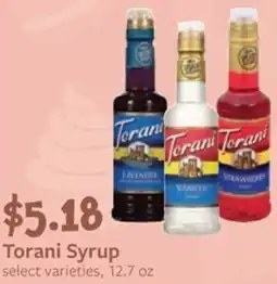 Fareway Torani Syrup offer