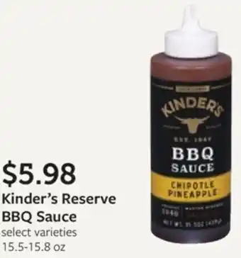 Fareway Kinder's Reserve BBQ Sauce offer