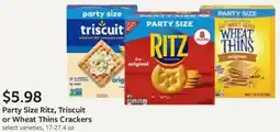 Fareway Party Size Ritz, Triscuit or Wheat Thins Crackers offer