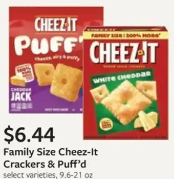Fareway Family Size Cheez-It Crackers & Puff'd offer
