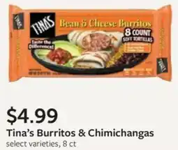 Fareway Tina's Burritos & Chimichangas offer