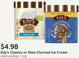 Fareway Edy's Classics or Slow Churned Ice Cream offer