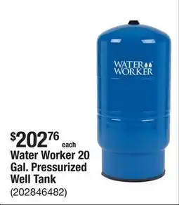 The Home Depot Water Worker 20 Gal. Pressurized Well Tank offer