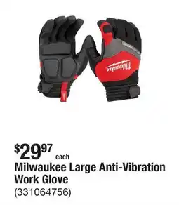 The Home Depot Milwaukee Large Anti-Vibration Work Glove offer