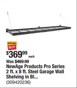 The Home Depot NewAge Products Pro Series 2 ft. x 8 ft. Steel Garage Wall Shelving in Black (2-Pack) offer