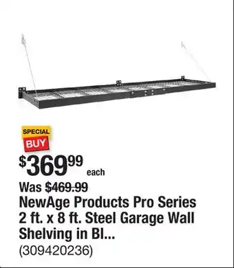 The Home Depot NewAge Products Pro Series 2 ft. x 8 ft. Steel Garage Wall Shelving in Black (2-Pack) offer
