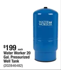 The Home Depot Water Worker 20 Gal. Pressurized Well Tank offer