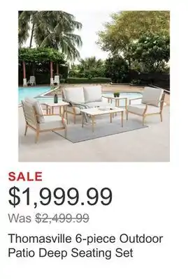 Costco Thomasville 6-piece Outdoor Patio Deep Seating Set offer