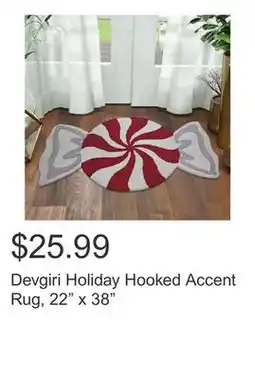 Costco Devgiri Holiday Hooked Accent Rug, 22 x 38 offer