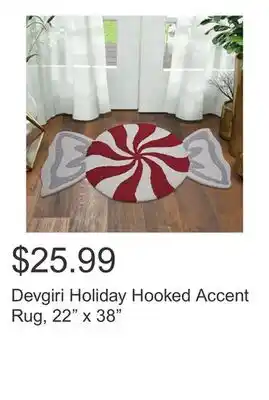 Costco Devgiri Holiday Hooked Accent Rug, 22 x 38 offer