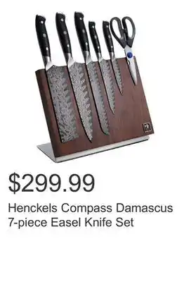 Costco Henckels Compass Damascus 7-piece Easel Knife Set offer