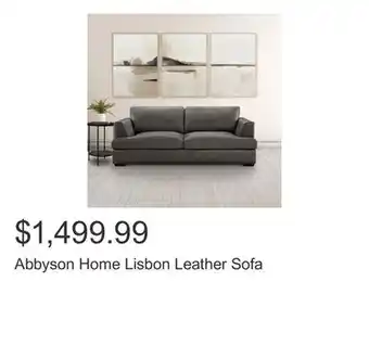 Costco Abbyson Home Lisbon Leather Sofa offer