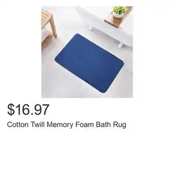 Costco Cotton Twill Memory Foam Bath Rug offer