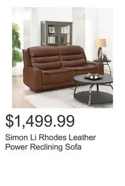 Costco Simon Li Rhodes Leather Power Reclining Sofa offer