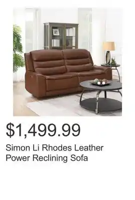 Costco Simon Li Rhodes Leather Power Reclining Sofa offer