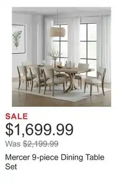 Costco Mercer 9-piece Dining Table Set offer