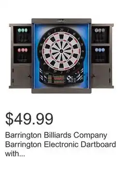 Costco Barrington Billiards Company Barrington Electronic Dartboard with Cabinet offer
