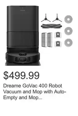 Costco Dreame GoVac 400 Robot Vacuum and Mop with Auto-Empty and Mop Self-Cleaning offer