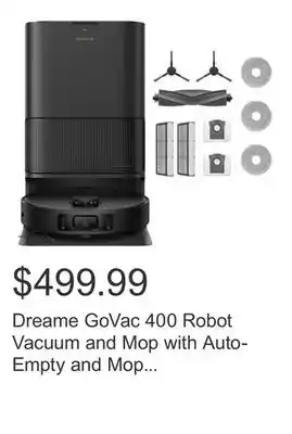 Costco Dreame GoVac 400 Robot Vacuum and Mop with Auto-Empty and Mop Self-Cleaning offer