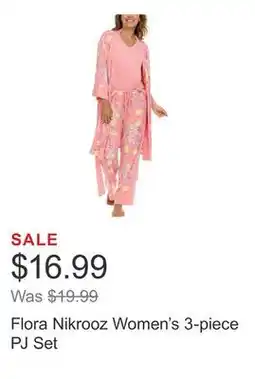 Costco Flora Nikrooz Women's 3-piece PJ Set offer