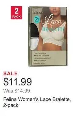 Costco Felina Women's Lace Bralette, 2-pack offer