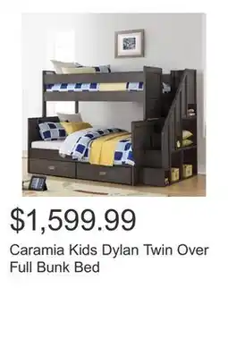 Costco Caramia Kids Dylan Twin Over Full Bunk Bed offer