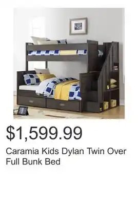 Costco Caramia Kids Dylan Twin Over Full Bunk Bed offer