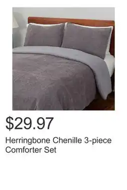 Costco Herringbone Chenille 3-piece Comforter Set offer