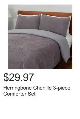 Costco Herringbone Chenille 3-piece Comforter Set offer