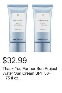 Costco Thank You Farmer Sun Project Water Sun Cream SPF 50+ 1.75 fl oz, 2-pack offer
