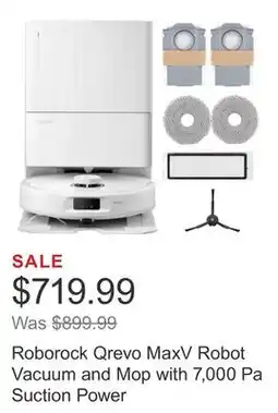 Costco Roborock Qrevo MaxV Robot Vacuum and Mop with 7,000 Pa Suction Power offer