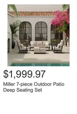 Costco Miller 7-piece Outdoor Patio Deep Seating Set offer