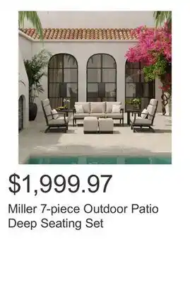 Costco Miller 7-piece Outdoor Patio Deep Seating Set offer