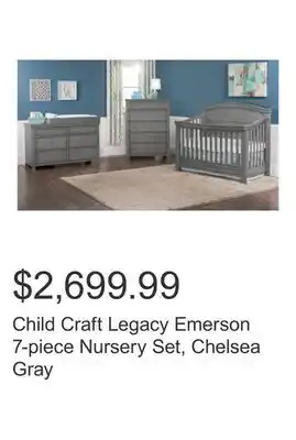 Costco Child Craft Legacy Emerson 7-piece Nursery Set, Chelsea Gray offer