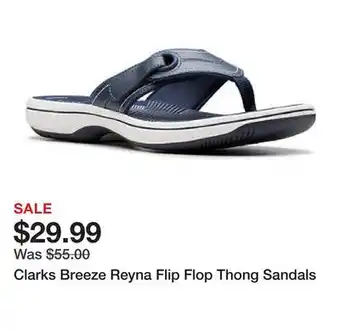 Belk Clarks Breeze Reyna Flip Flop Thong Sandals offer