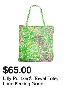 Belk Lilly Pulitzer Towel Tote, Lime Feeling Good offer
