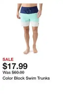 Belk Color Block Swim Trunks offer