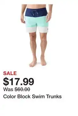 Belk Color Block Swim Trunks offer
