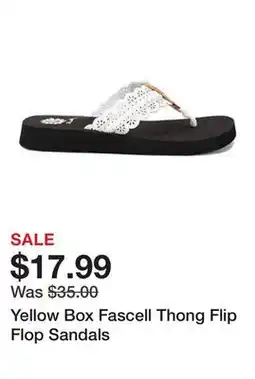 Belk Yellow Box Fascell Thong Flip Flop Sandals offer