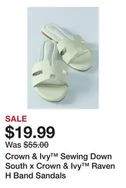 Belk Crown & Ivy Sewing Down South x Crown & Ivy Raven H Band Sandals offer
