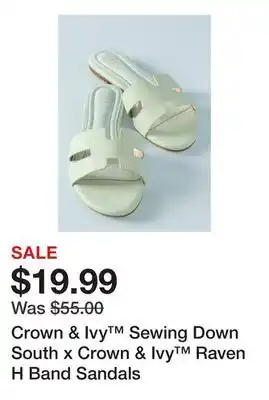 Belk Crown & Ivy Sewing Down South x Crown & Ivy Raven H Band Sandals offer