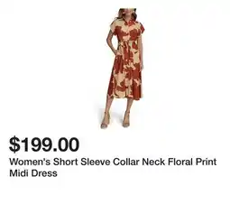 Belk Women's Short Sleeve Collar Neck Floral Print Midi Dress offer