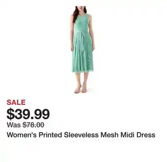 Belk Women's Printed Sleeveless Mesh Midi Dress offer
