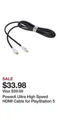 Game Stop PowerA Ultra High Speed HDMI Cable for PlayStation 5 offer