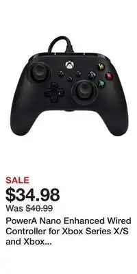 Game Stop PowerA Nano Enhanced Wired Controller for Xbox Series X/S and Xbox One - Black offer