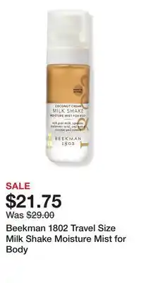 Ulta Beauty Beekman 1802 Travel Size Milk Shake Moisture Mist for Body offer