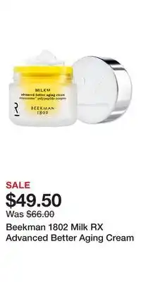 Ulta Beauty Beekman 1802 Milk RX Advanced Better Aging Cream offer