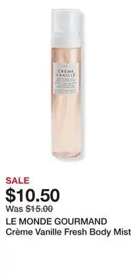 Ulta Beauty LE MONDE GOURMAND Crème Vanille Fresh Body Mist offer