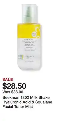 Ulta Beauty Beekman 1802 Milk Shake Hyaluronic Acid & Squalane Facial Toner Mist offer